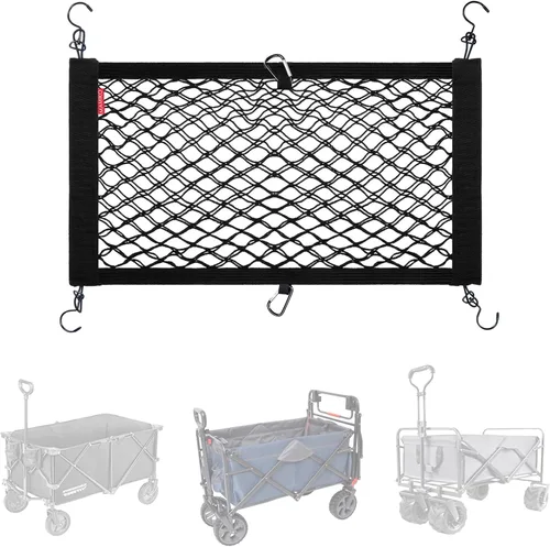 Miniatura 9 de MAMIKO Red de carga para carro plegable utilitario, carrito de jardín, carrito plegable, carrito de playa, hecho de red de nailon elástico Red