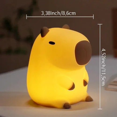 Miniatura 5 de YuanDian Lámpara Nocturna de Capybara - Adorable Lámpara de Silicona para Niños, Bebés, Adultos Lindo Regalo de Capybara, Decoración
