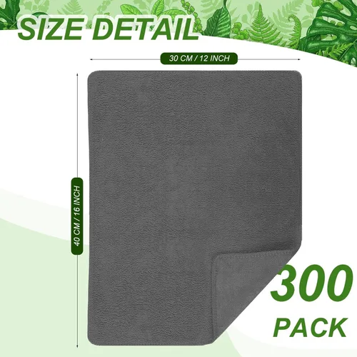 Miniatura 2 de Preboun Paquete de 300 paños de limpieza de microfibra de 12 x 16 pulgadas, multiusos, reutilizables, lavables, toallas absorbentes para casa, Gris