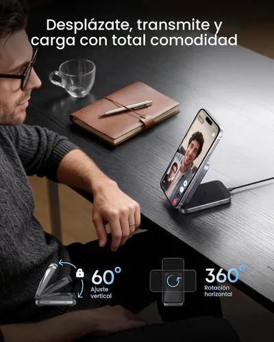 Miniatura 4 de Anker Cargador MagSafe plegable Prime de 25 W, estación de carga 3 en 1 de tamaño de palma, certificado Qi2.2, cargador inalámbrico AirCool