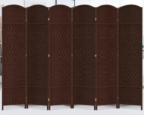Duraspace Divisor de habitación de 6 paneles de 6 pies de alto, fibra de tejido independiente, doble bisagra, pantalla plegable extra ancha para