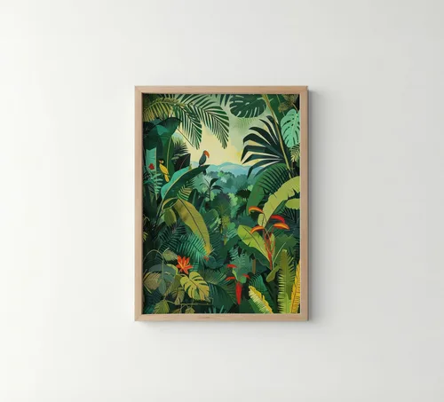 Miniatura 10 de Póster de paisaje, arte de pared retro vintage, galería de pintura de la naturaleza 22 (montañas Ades, 11 x 14 pulgadas, marco negro)