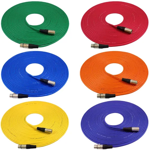 Miniatura 16 de GLS Audio cables de audio de 25' para micrófonos. Cables con colores con entradas XLR macho a XLR hembra, paquete de 6