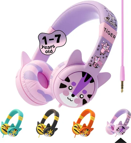 Miniatura 12 de Kidrox - Audífonos con cable para niños pequeños de 1 a 7 años — Audífonos para bebés con volumen limitado de 85 dB para viajes en avión y automóvil