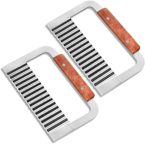 Miniatura 9 de Molde de jabón ondulado y recto de acero inoxidable para pan y patatas y verduras, herramienta de corte (1 unidad recta)