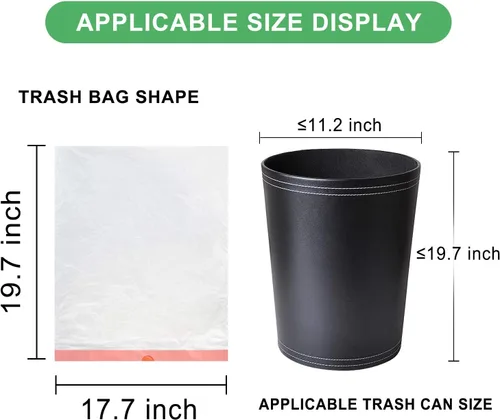 Miniatura 2 de Magesh Bolsas de basura pequeñas con cordón de 4 galones, 30 unidades, color blanco