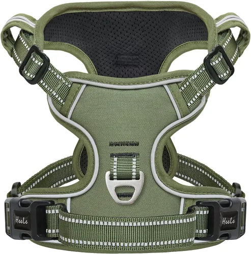 Miniatura 30 de Arnés para perro HEELE para perros grandes sin tirones Chaleco arnés para perro grande con mango acolchado suave reflectante para entrenamiento al