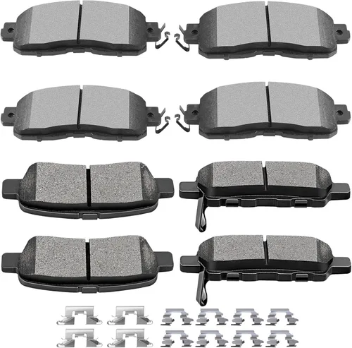Miniatura 13 de SCITOO Pastillas de freno de cerámica, 8 piezas de pastillas de freno delanteras y traseras kits de frenos para 2008-2012 para Honda para Accord