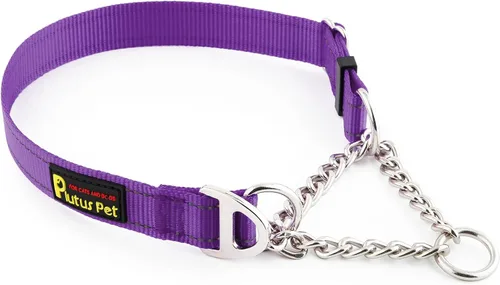 Miniatura 14 de Plutus Pet Martingale - Collar para perro con cadena de acero inoxidable y nailon reflectante, collar de entrenamiento ajustable sin tirones