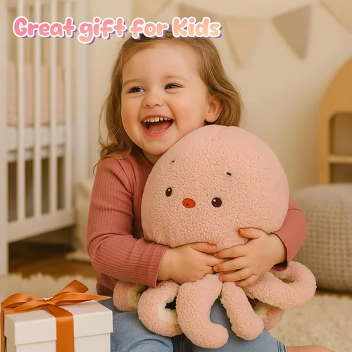 Miniatura 4 de Almohada de peluche de pulpo rosa, juguete de peluche suave, lindo pulpo, juguete de peluche de cumpleaños, Navidad, festival, regalos para niños