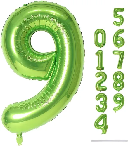 Miniatura 17 de Globo dorado champán con el número 5, globos de aluminio autoinflables grandes de 40 pulgadas del 0 al 9, globo de helio digital 5 dorado claro