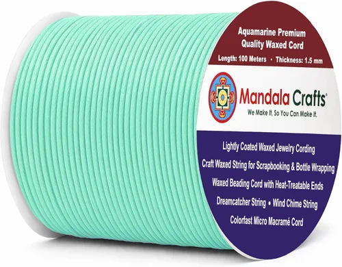 Miniatura 102 de Cuerda Mandala Crafts 0.03 pulgadas 109 yardas para hacer joyería, artesanía, macramé, cuerda de algodón encerado Negro