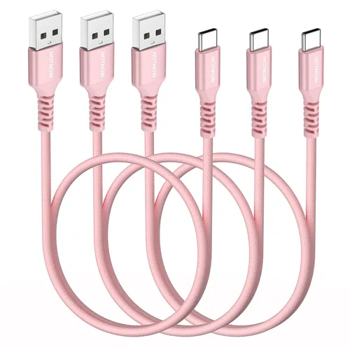 Miniatura 10 de Cable corto USB A a USB C de 0.5 pies, paquete de 3 cables USB C de 6 pulgadas de carga rápida 3A para iPhone 17 16 15, Samsung Galaxy S24 S23 S11