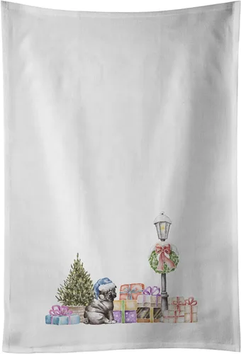 Miniatura 32 de Caroline's Treasures CK8100WTKT - Juego de 2 toallas de cocina con diseño de bulldog francés con diseño de país de las maravillas navideñas