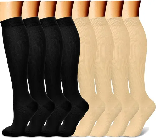 Miniatura 33 de CHARMKING Calcetines de compresión para mujeres y hombres para circulación (8 pares) 15-20 mmHg, mejor soporte para ciclismo atlético