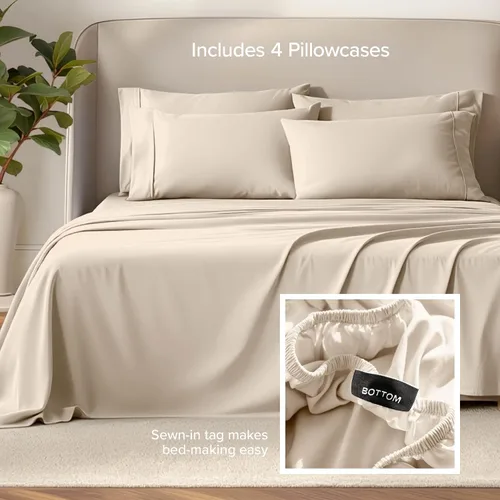Miniatura 4 de Bare Home Hotel Luxury - Juego de sábanas King extrasuave – Juego de 6 piezas – Bolsillos profundos – Fácil ajuste – Fresco y transpirable – 08