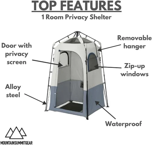 Miniatura 2 de Caddis Refugio rápido de privacidad de 1/2 habitaciones, ducha de campamento y tienda de campaña portátil para inodoro, tiendas de campaña