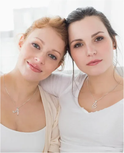 Miniatura 9 de EUDORA Collares de plata de ley con inicial para mujer regalos clásicos sin cuello de 26 letras para niñas hermana madre e hija cadena de 18