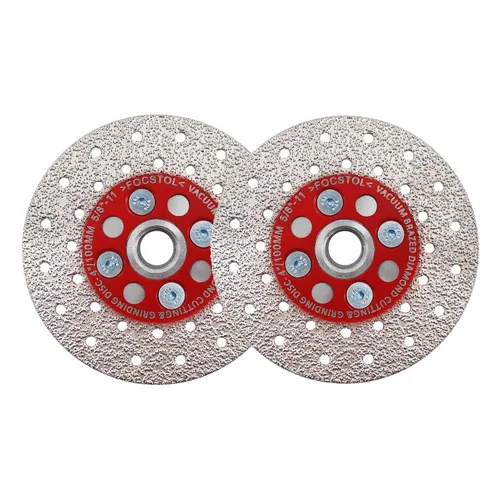 Miniatura 10 de FOCSTOL Disco de molienda de corte de diamante, hoja de diamante soldada al vacío de doble cara de 4.5 pulgadas (4.528 in) para granito, mármol
