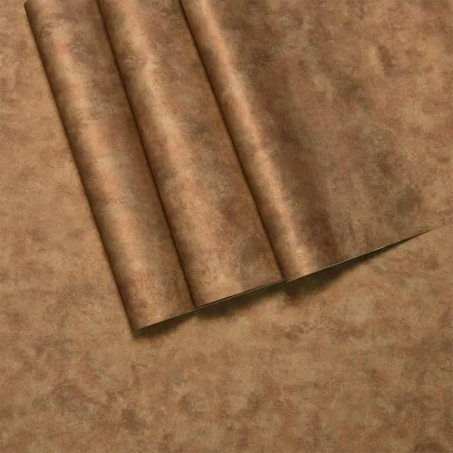 Miniatura 2 de Papel tapiz extra ancho para despegar y pegar, vinilo de hormigón, 48 x 354 pulgadas, color dorado, cobre, marrón/naranja, papel tapiz moderno