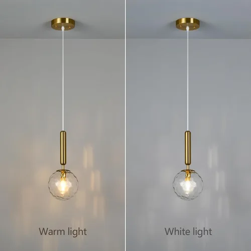 Miniatura 6 de Lámpara Colgante Moderna Dorada Luminaria Colgante para Isla de Cocina de Mediados de Siglo con Lámpara Colgante de Globo Vidrio Transparente Oro