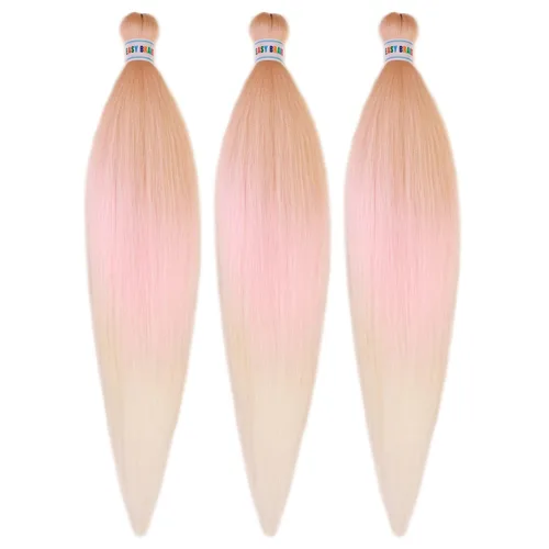 Miniatura 40 de Pelo corto negro trenzado preestirado de 14 pulgadas para trenzas sin nudos, pelo sintético 1B trenzado para trenzas Bob Box