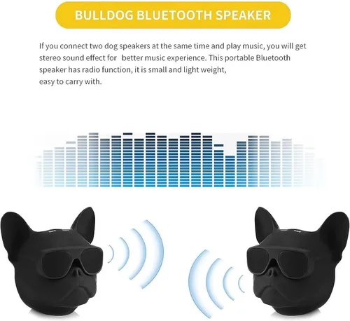 Miniatura 7 de Altavoz Inalámbrico Bulldog - Altavoz Bluetooth Portátil con Sonido Estéreo Fuerte, Altavoz Compacto para Exteriores para Acampar y Viajar Regalo