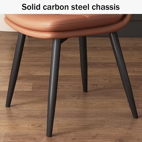 Miniatura 8 de Upholstered Dining Chairs Set of 4, Leather Kitchen Chair with Metal Legs, Dining Room Kitchen Chair with Back for Brown