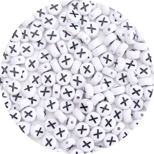 Miniatura 15 de 100 cuentas de letras – Cuentas redondas blancas del alfabeto acrílico de 0.16 x 0.27 pulgadas para hacer joyas, pulseras, collares y llaveros