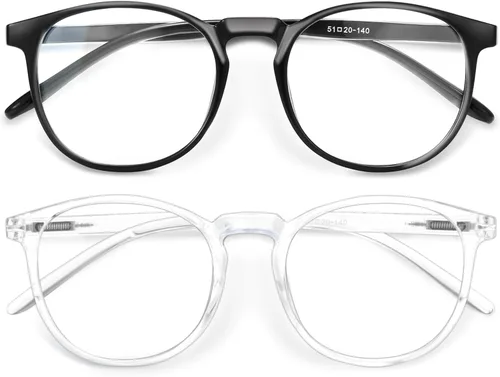 Miniatura 28 de IBOANN - Lentes con filtro de luz azul para mujeres y hombres, paquete de 3 unidades, armazón redonda estilo retro a la moda, lentes falsos vintage