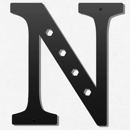 Miniatura 15 de Letras metálicas para decoración de pared de 12 pulgadas, letras colgantes negras, letras visuales 3D grandes del alfabeto moderno, decoración