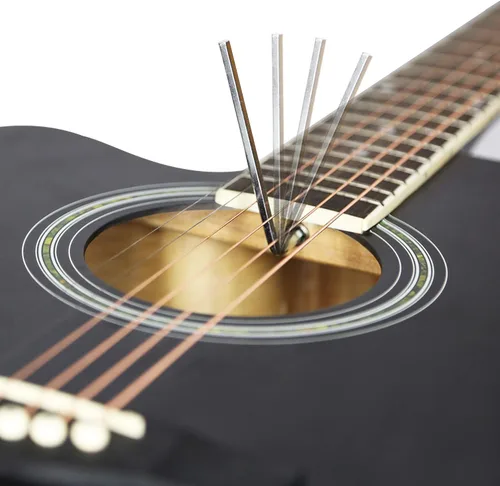 Miniatura 4 de Guitarra para Zurdos, Guitarra Acústica para Zurdos de 104 cm con Corte, Tamaño Completo, para Principiantes, Incluye Estuche, Afinador, Correa