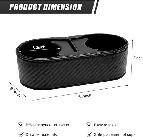 Miniatura 2 de Portavasos para automóvil, soporte doble para bebidas, organizador de consola central multifuncional, 3 x 7 x 2 pulgadas, organizador de bebidas