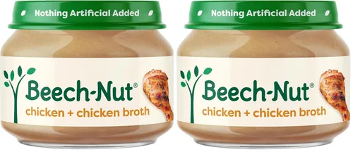 Miniatura 10 de Tarros de comida para bebés de carne de Beech-Nut, puré de pollo y caldo de pollo, 7 g de proteína, comida para bebés etapa 1 para bebés de 4 meses