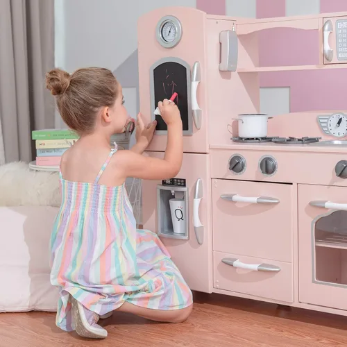 Miniatura 8 de Teamson Kids Little Chef Westchester Retro - Juego de cocina de madera para niños, para niños pequeños, niños y niñas, color rosa