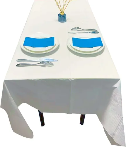 Miniatura 29 de [Paquete de 6] Manteles Cuadrados Negros de 54x54 Pulgadas, Mantel de Mesa de Papel Desechable para Mesas Cuadradas y Redondas, Cubierta de Mesa