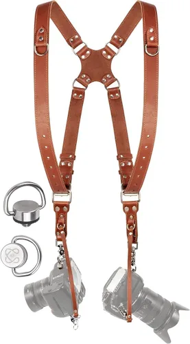 Miniatura 14 de C Coiro Dual Camera Harness Leather Camera Strap DSLR/SLR, All-Day Comfort
