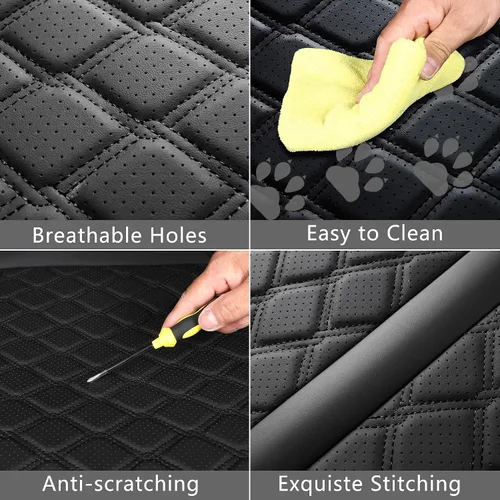 Miniatura 6 de Huidasource Fundas para Asientos Delanteros para Nissan Titan 2016-2024, Almohadilla de Asiento de Falso Cuero Impermeable para Titan/Titan XD SV
