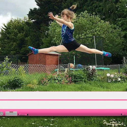 Miniatura 7 de Colchoneta inflable para gimnasia con bomba de aire eléctrica, pista de gimnasia para uso doméstico, entrenamiento, animadoras, niños, gimnasio, yoga