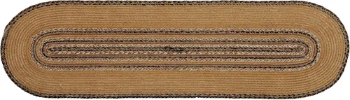 Miniatura 6 de VHC Brands Kettle Grove - Camino de mesa ovalado con textura de yute primitivo, color bronceado, a rayas, 8 x 24 pulgadas