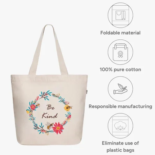 Miniatura 63 de Ecoright Bolsa de lona estética para mujer, bolsa grande con cremallera y bolsillo, bolsa de mano para mujer, para yoga, trabajo, playa