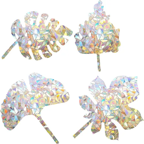Miniatura 13 de GORGECRAFT 16 calcomanías de vidrio para ventana de fase lunar, anticolisión, arco iris, para pájaros, calcomanías de huelga de pájaros, película