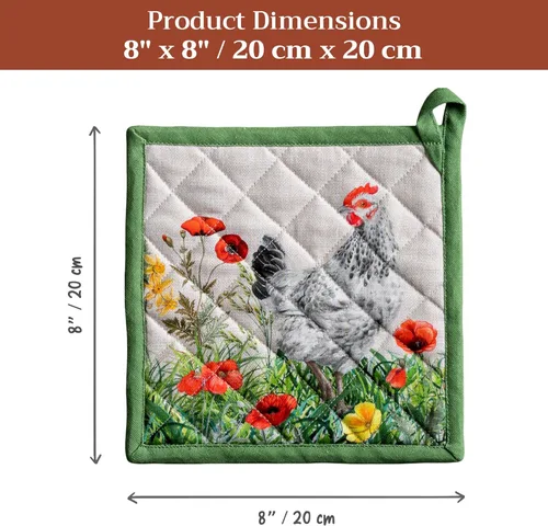 Miniatura 7 de Maison d' Hermine - Agarraderas 100 % algodón, 8" x 8", resistentes al calor, con bucle, para regalos, hornear, asar a la parrilla, hogar, manipular