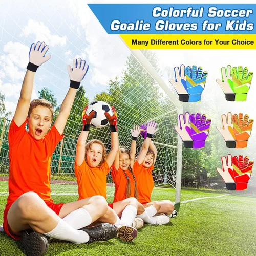 Miniatura 6 de Jalunth Guantes de Portero de Fútbol para Niños y Jóvenes, Guantes de Guardameta Jugador de Campo para Niños y Niñas, Palma de Látex Antideslizante