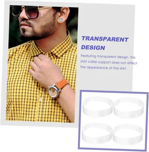 Miniatura 5 de BESTYASH Collar de plástico para hombre, 100 unidades de estancias de cuello para camisas para camisas de vestir
