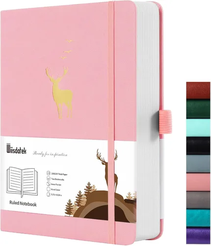 Miniatura 16 de Cuaderno rayado A5 - 312 páginas numeradas, diarios de cuero para escribir, contenido de 3 páginas de índice, papel grueso de 100 g/m², tapa dura