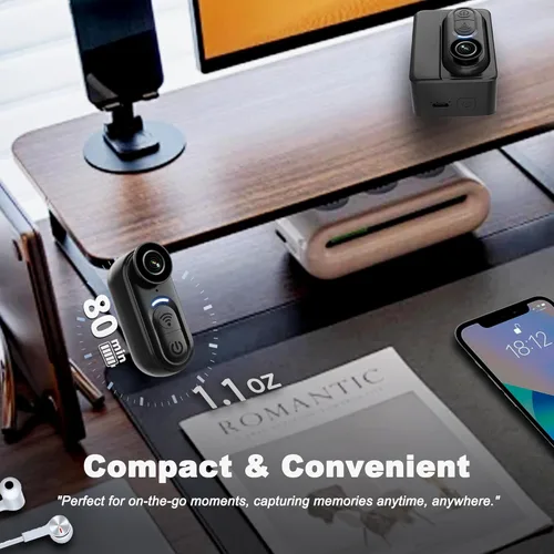 Miniatura 2 de Cámara Corporal Mini 4K Cámara de Acción con Grabación de Audio y Video -128G Tamaño de Pulgar Cámaras Corporales Usables Manos Libres - Videocámara