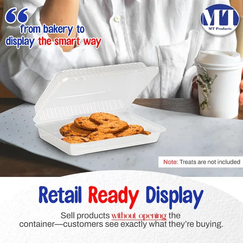Miniatura 4 de MT Products Recipientes transparentes para llevar OPS de 6.8 x 5.6 x 2.1 pulgadas, recipientes de plástico para postres con tapas, paquete de 40