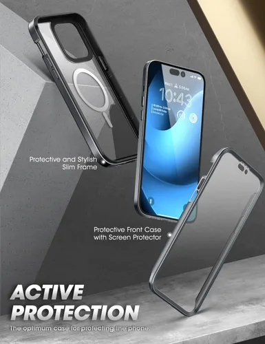 Miniatura 4 de SUPCASE Unicorn Beetle EdgeMag - Funda para iPhone 14 Pro de 6.1 pulgadas, compatible con MagSafe Slim Frame Funda protectora transparente