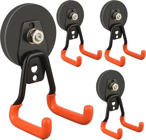 Miniatura 14 de ULIBERMAGNET Ganchos Magnéticos Ultimate Fuertes, Imán Grande con Ganchos para Herramientas de Trabajo Pesado, Sierra Caladora, Manguera, Paquete